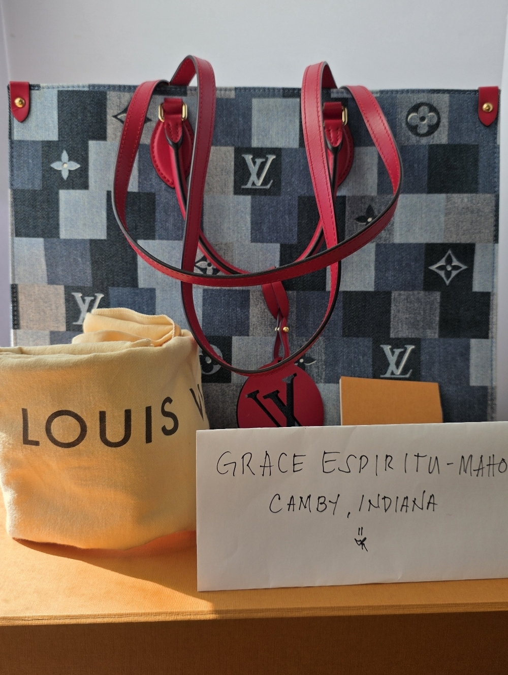 LV OnTheGo GM Denim Patchwork ToteUnused Condition | Full Inclusion